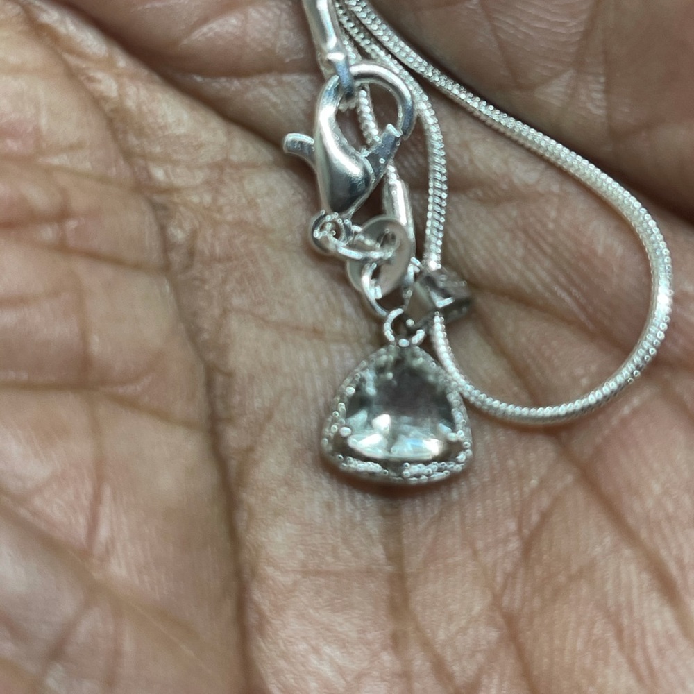 Amethyst and Diamond Pendant Charm Necklace - Picture 3 of 4